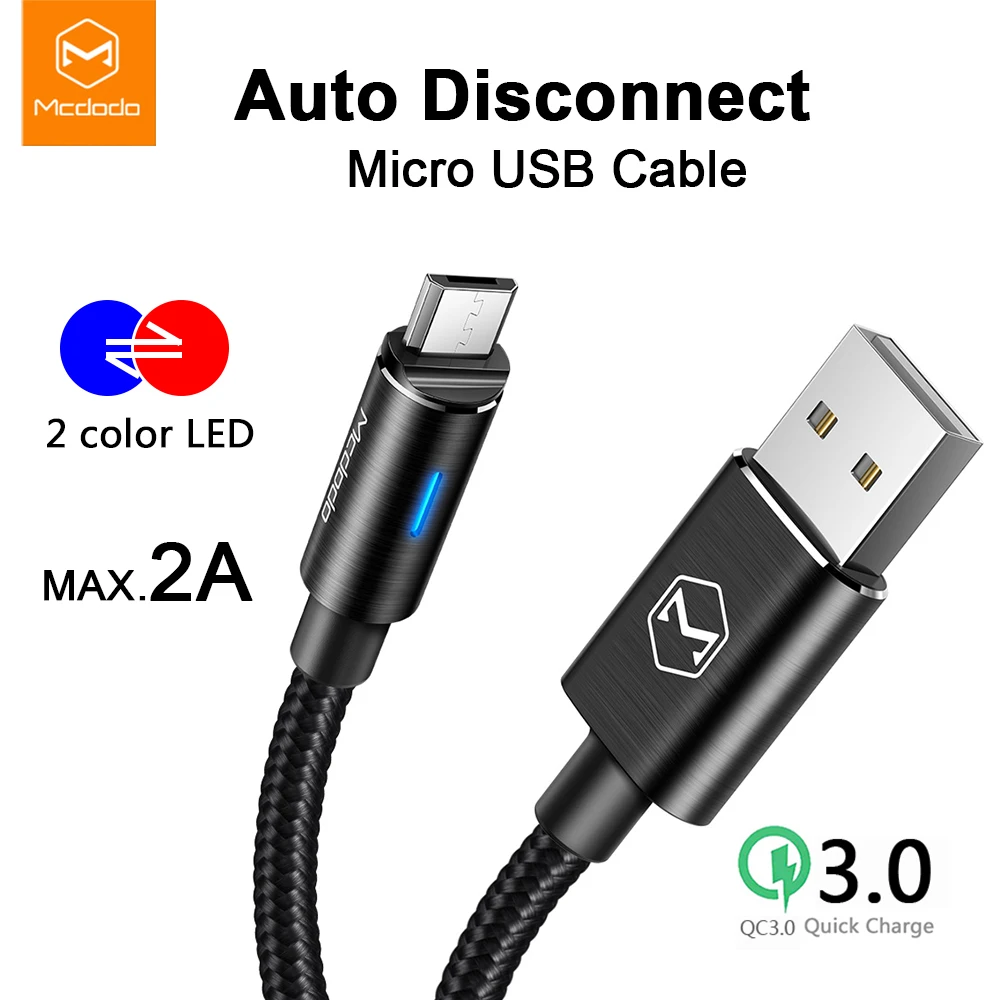 Кабель Micro USB Mcdodo 2 А для Samsung Galaxy S7 Xiaomi Huawei QC 3 0 быстрая зарядка автоматическое