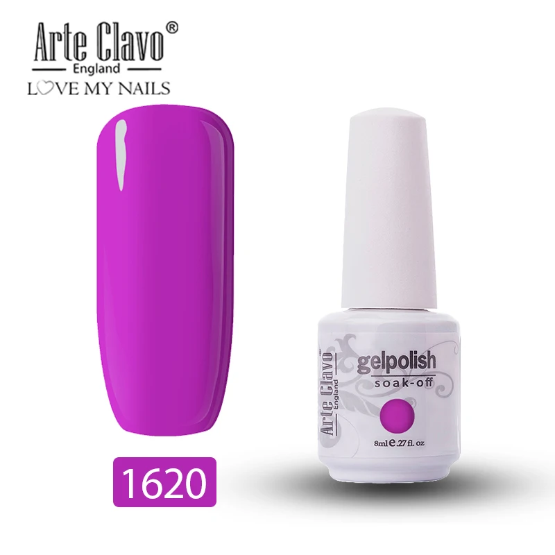 1620 Arte Clavo гель лак для ногтей 8 мл Полупостоянный праймер Светодиодная лампа для маникюра гель для ногтей 85 цветов розовый лак удаляющийся замачиванием гель для ногтей - Цвет: 1620