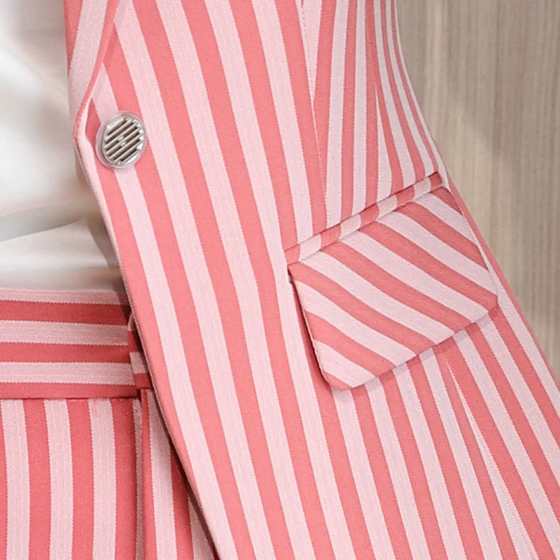 

Vintage Stylish Stripe Work Office Lady Blazers Coat Women 2020 Notched Collar Long Sleeve Chic Blazer Outerwear Feminino Jacket