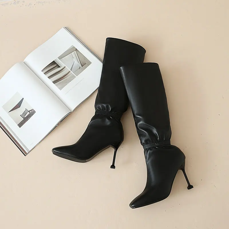 

Fashion Women Boots Knee High Boots for Women Sexy High Heels Long Boots Lady Nightclub Party Shoes Large Size