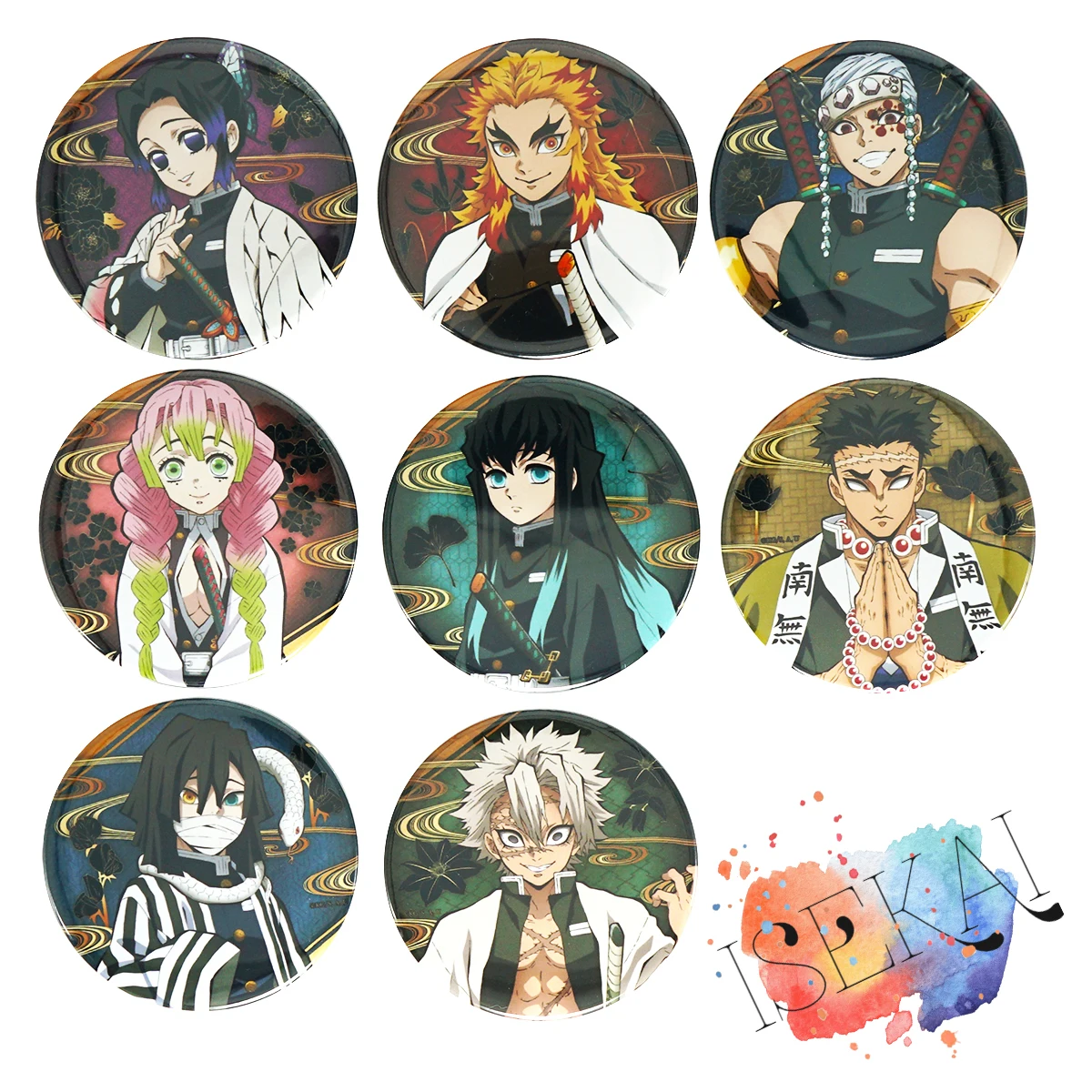 Металлическая брошь с изображением рассекающего демонов: киметсу значок томиока