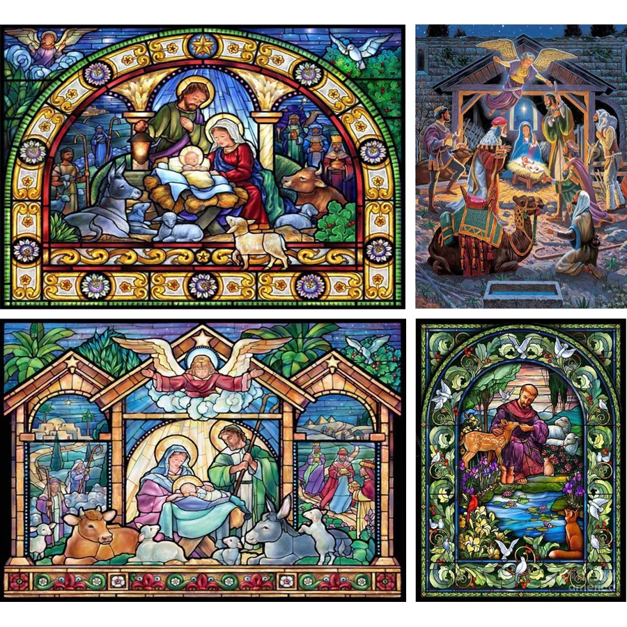 Набор для алмазной вышивки сделай сам мозаика на тему Рождества иконы иисуса