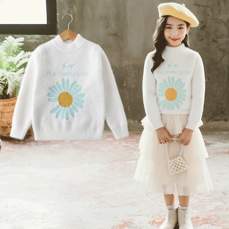 

Детские свитера, Осень-зима, мягкая теплая одежда для маленьких девочек, топ, пуловер, наряды