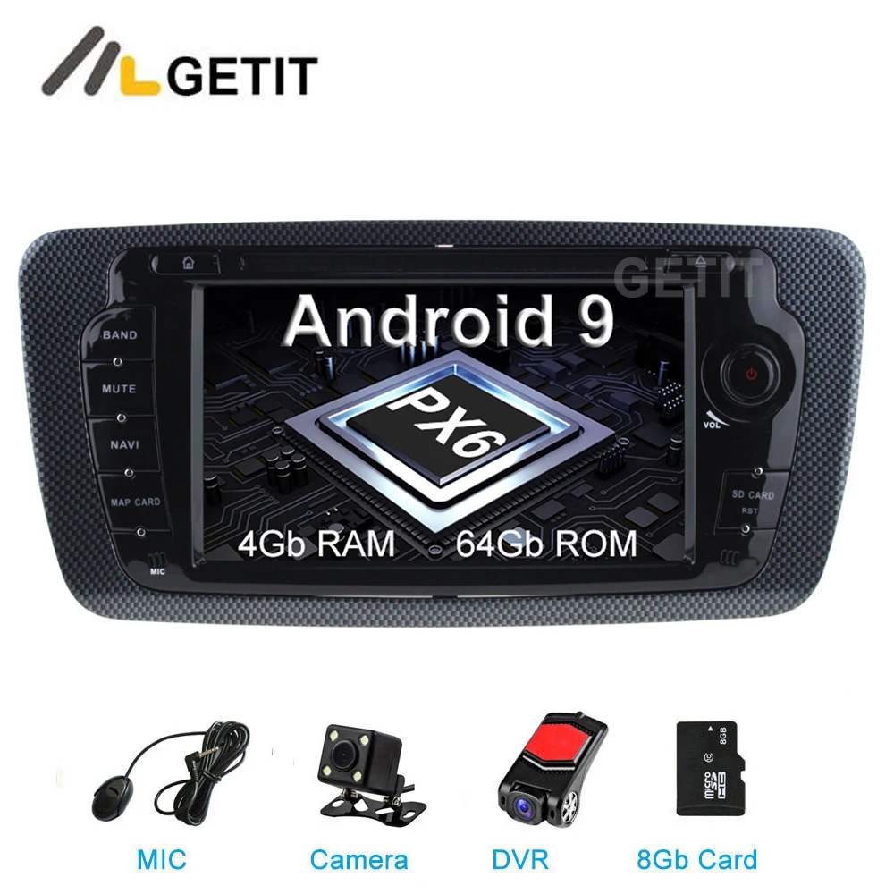 PX6 DSP Android 9 Автомобильный DVD стерео плеер gps для сиденья Ibiza 2009-2013 с радио WiFi BT