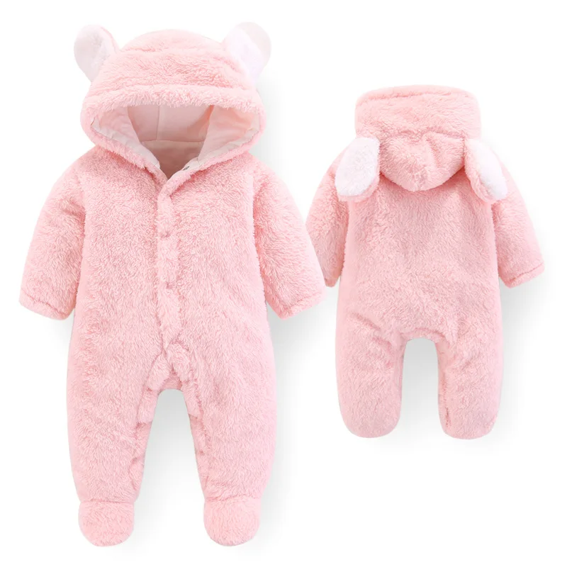 

Unisex Baby Rompers Boys Girls Fleece Hooded Winter Fleece Jumpsuit Soft Cute Cartoon Coats Newborn Infant Bodysuits Bebe