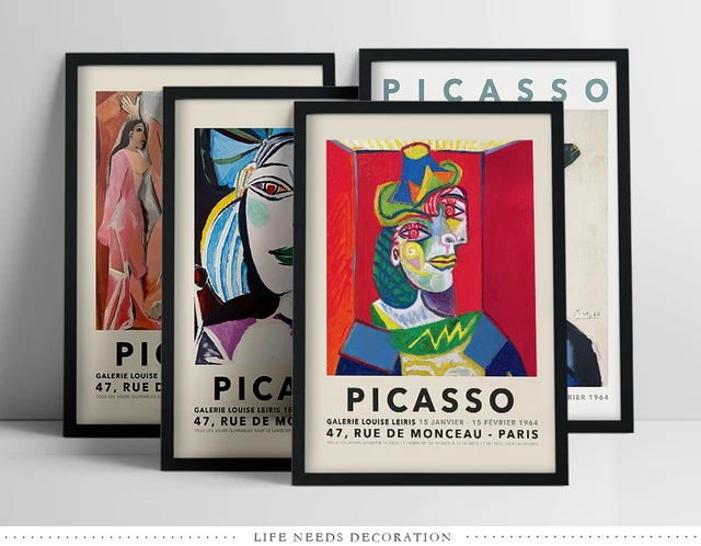 Abstrakte Vintage Malerei Pablo Picasso Ausstellung Leinwand Poster  Kunstdrucke Museum Moderne Galerie Wand Bild Home Decor Geschenk -  AliExpress