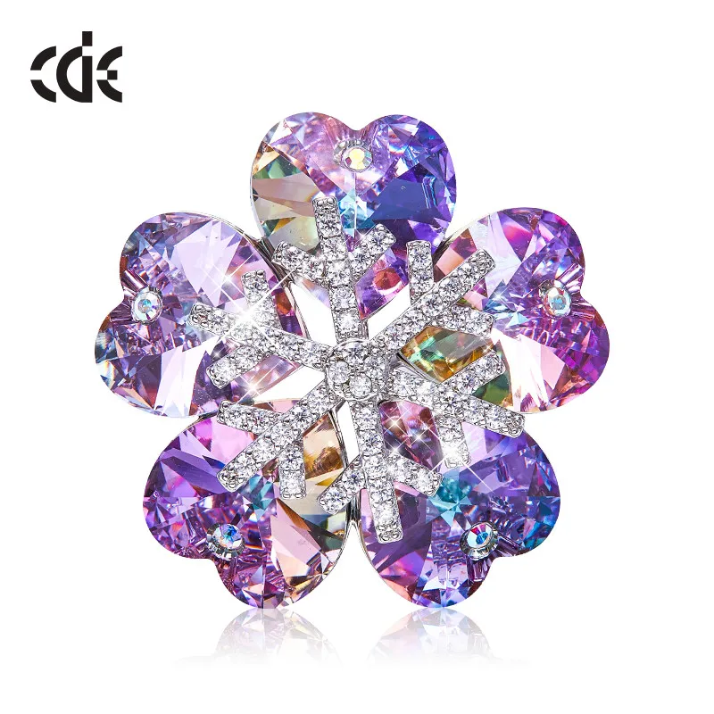 CDE Fashion CZ Броши Снежинка Для женщин фиолетовое сердце кристалл брошь булавка