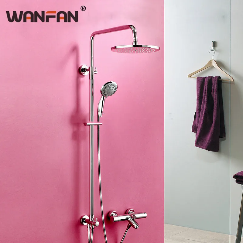 Современный простой набор термостатического смесителя для душа в ванную комнату