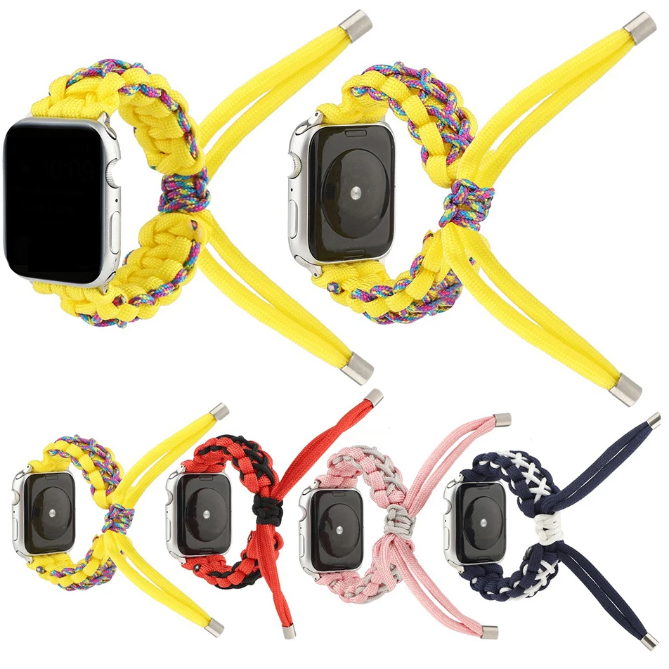 

Нейлоновый тканый ремешок для наручных часов Apple Watch, версии 44 мм, 42 мм, 40 мм, 38 мм, версия для наручных часов Iwatch серии 6 Se 5 4 3 2 1 ручной работы сп...