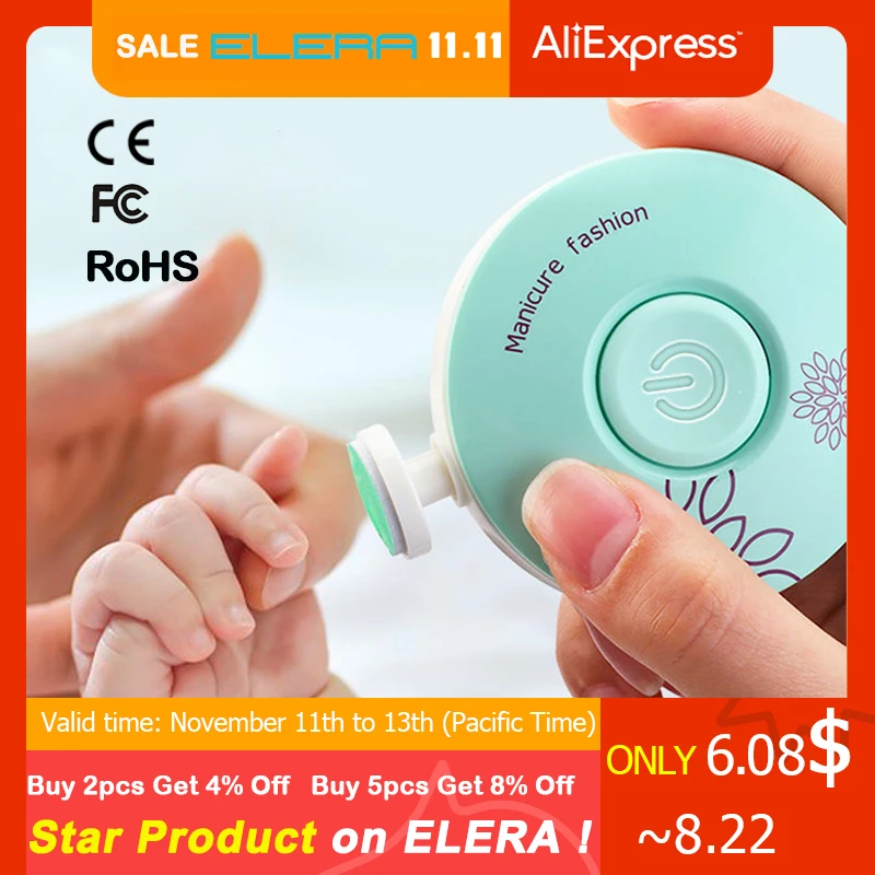 

ELERA новый детский Электрический триммер для ногтей детский инструмент для полировки ногтей набор для ухода за ребенком маникюрный набор ле...