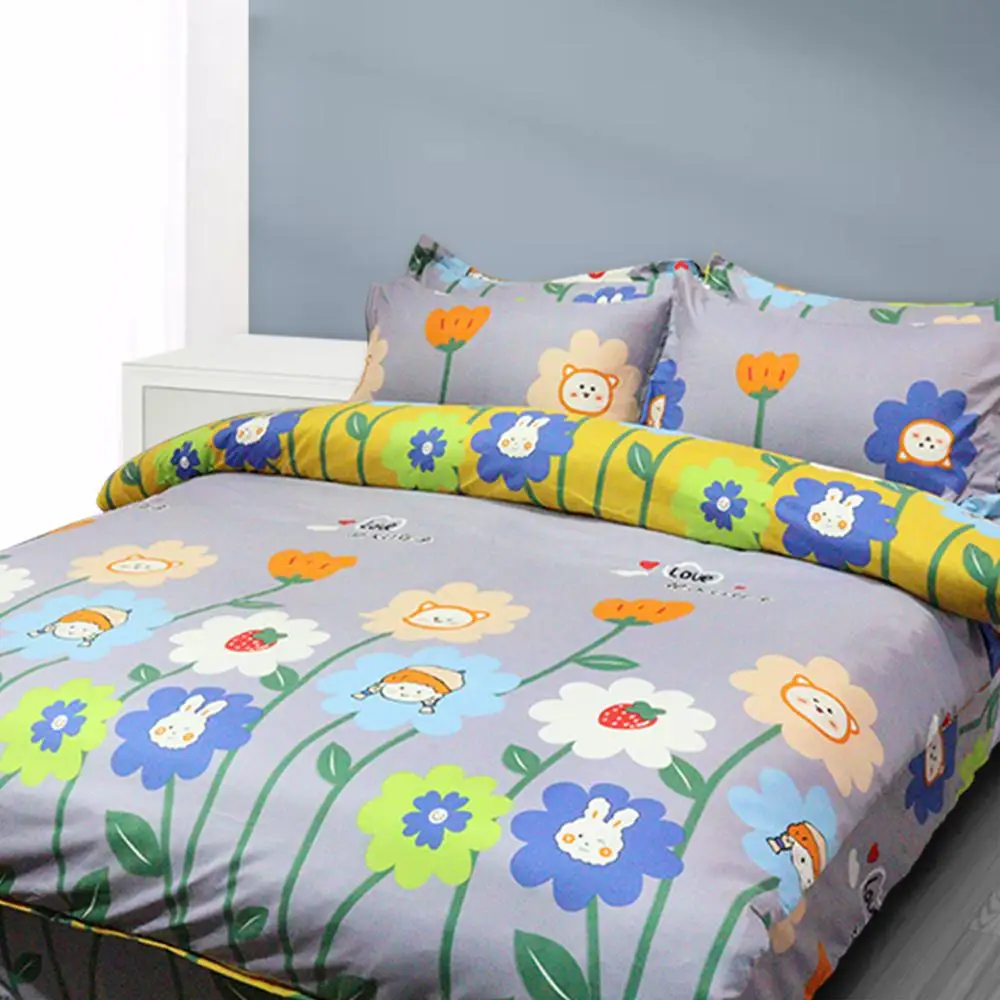 

New Design Duvet Cover Set Polyester Fiber Printed Bedding Set Home Textile 4pcs With Zipper