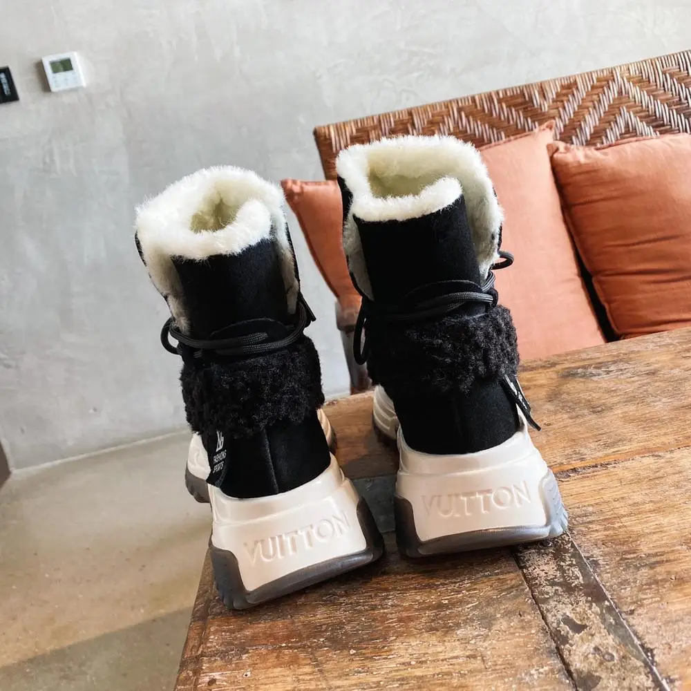 

Warm Shoes Women Fashion Brand Platform Winter New Snow Boots Shoes Lady Ankle footware Plush Female botas mujer Boots with Fur