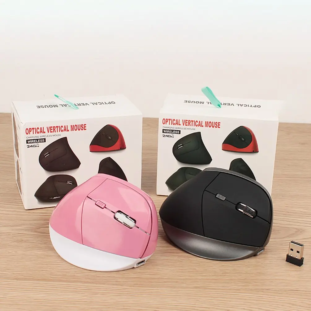 

Rechargeable 2.4G Wireless Mouse Vertical PC Game Console Office Wireless Vertical Optical Computer Mouse Ergonomic Design