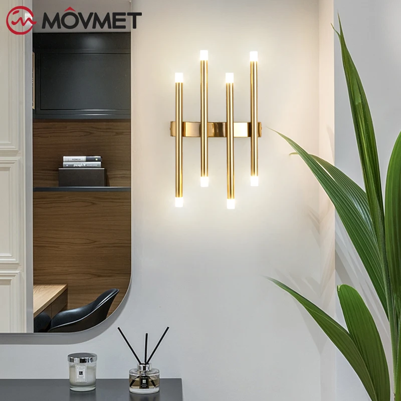 Нордическая железная настенная лампа для гостиной современные прикроватные