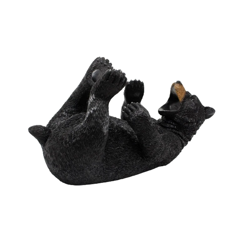 Черный фигурка медведя винный держатель Декоративные смолы медведь для бутылок