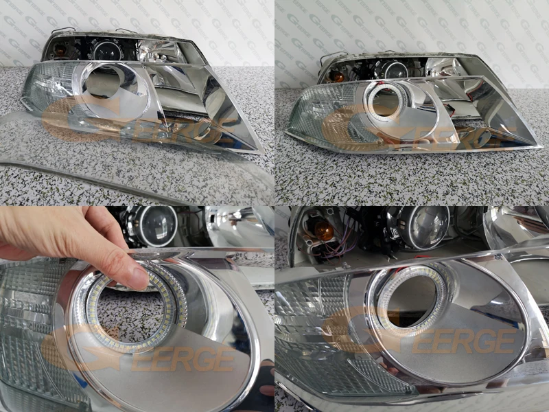 Для SKODA OCTAVIA 2 MK2 предварительно Фасонная ксеноновая фара 2004-2008 smd led angel eyes kit отличное Ультра яркое освещение DRL