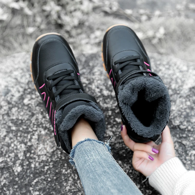Женская зимняя обувь зимние ботинки с мехом теплые водонепроницаемые кроссовки