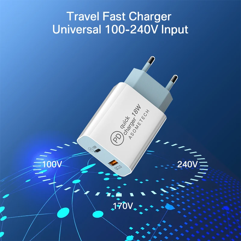 Быстрая зарядка 3 0 3A USB-зарядное устройство Адаптер для мобильного телефона PD
