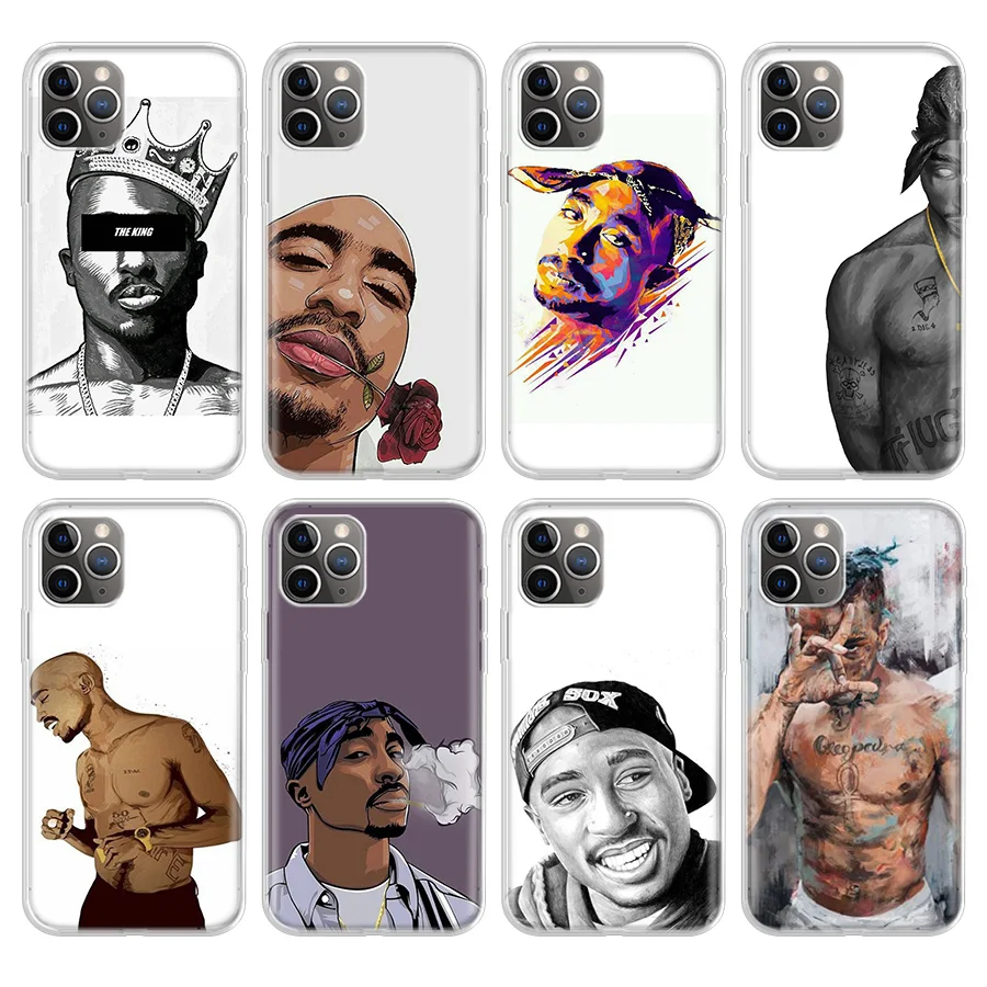2Pac Makaveli Tupac Amaru Shakur Clear Phone Case For iPhone 11Pro XR 7 8 6 6S Plus X XS MAX 5 5S SE Story Silicone Cover |