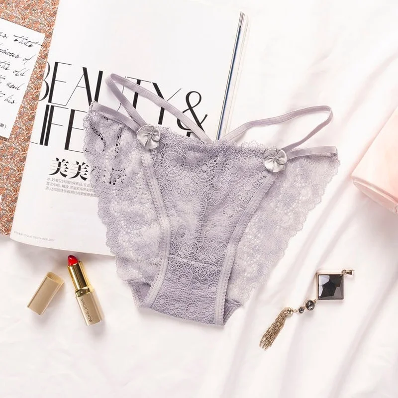 

Sexy Underwear Sexy Lace Ladies Briefs Temptation Transparent Bow Comfortable Panties Thong Underwear Women