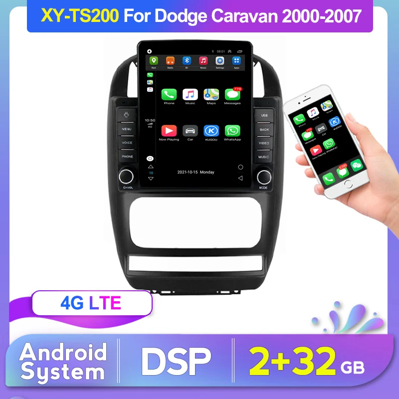 

4G LTE Android автомобильный радиоприемник мультимедийный видеоплеер для Dodge Caravan 4 для Chrysler Grand Voyager RS 2000-2012 GPS Serero приемник