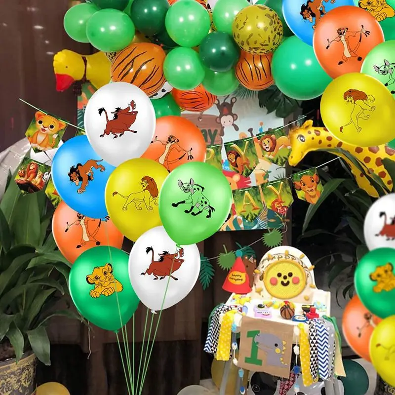 

12pcs/lot 12inch Lion King Latex Balloon Party Supplies Kion Guard Safari Jungle Animals Pet Zoo Balloons Toys For Kids Birthday
