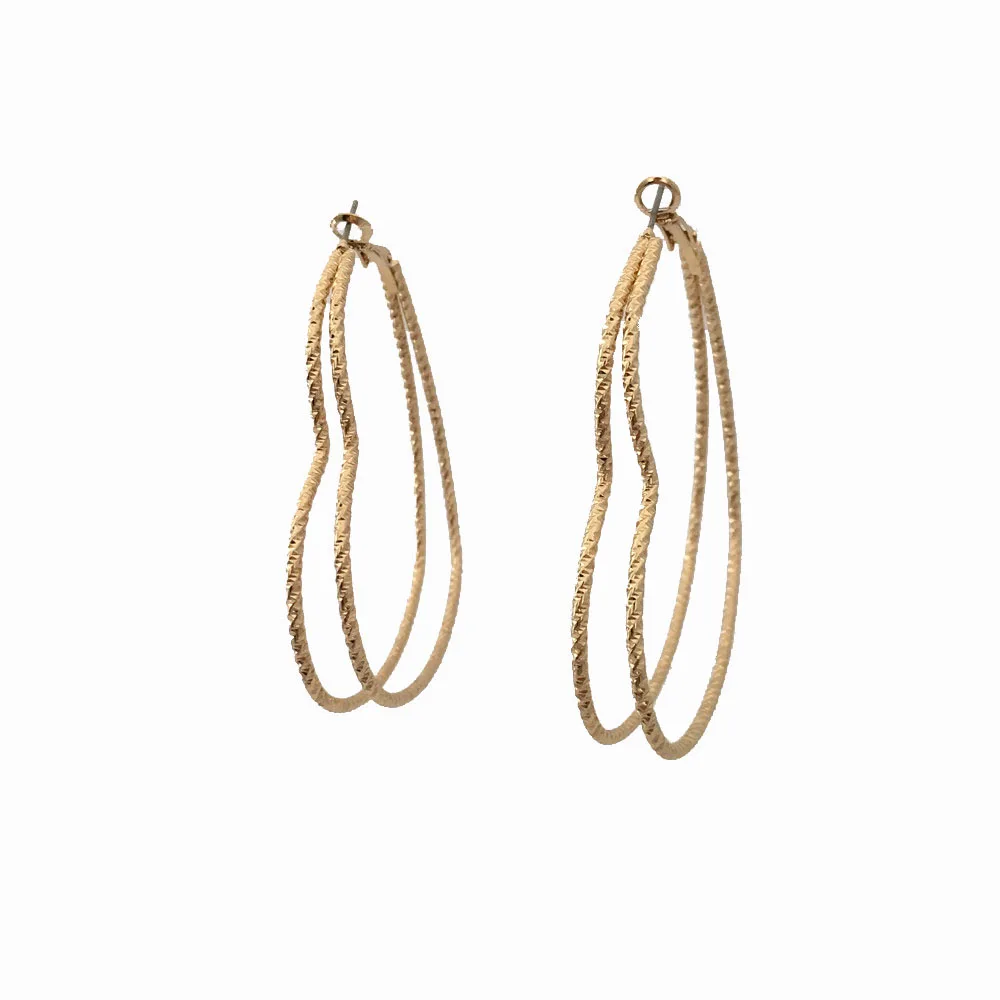 Модные Позолоченные двухрядные серьги кольца для женщин и девушек богемные