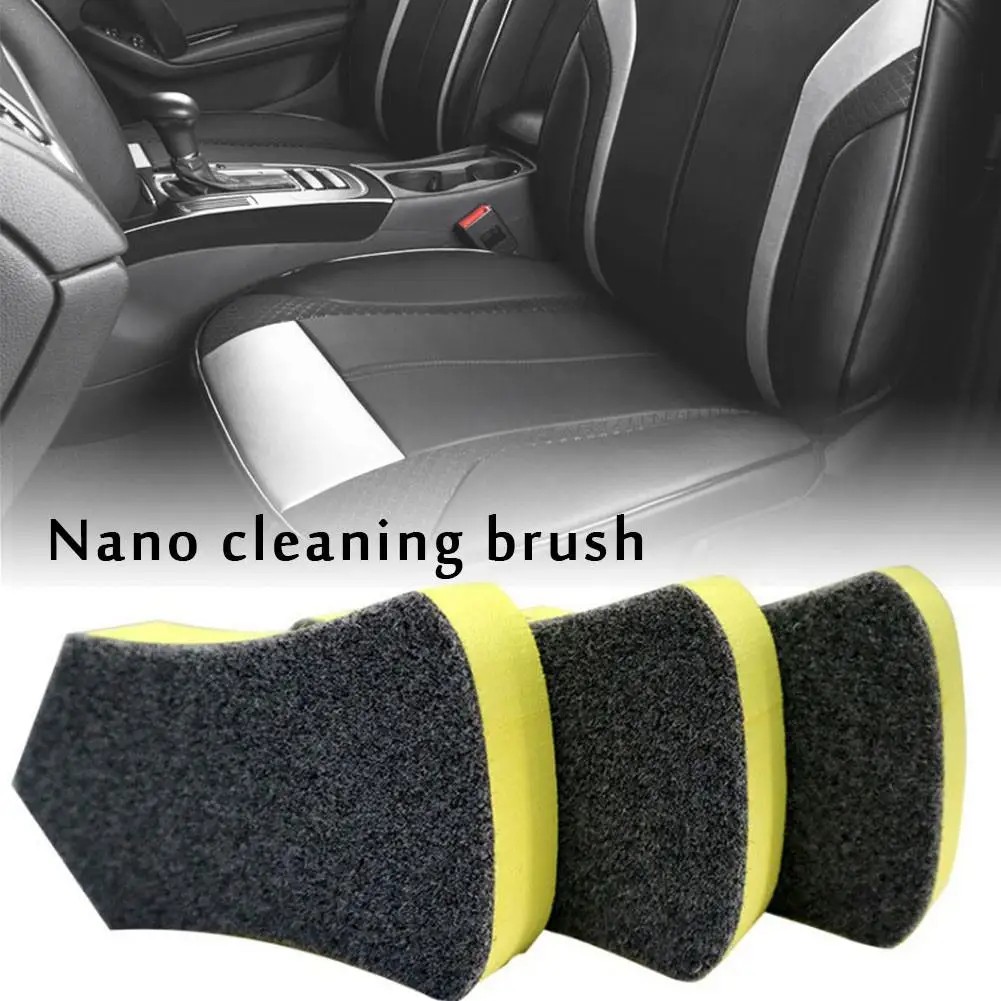 

Car Leather Seat Care Detailing Clean Nano Brush Polishing Tool Interior Cleaning Brush Automobile Accessories Duster Sponge Pad