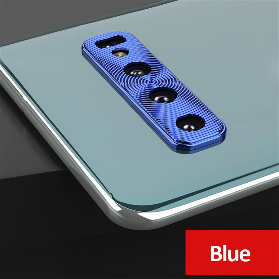 Защитная крышка для камеры samsung Galaxy Note 10 Plus A50 A30, чехол для samsung Galaxy S10 Plus, защитное металлическое кольцо для камеры - Цвет: Blue Metal Ring