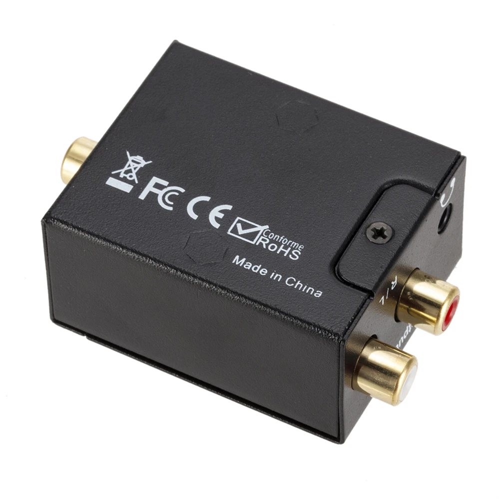 

PzzPss Digital to Analog Audio Converter 3.5mm Optical Fiber Coaxial Signal to RCA R/L Audio Decoder SPDIF ATV DAC Amplifier
