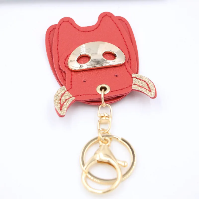 

2PCS Fashion Year Of The Ox PU Leather Pendant Car Creative Of The Keychain Cute Bag Luggage Accessories Personalized The Gift