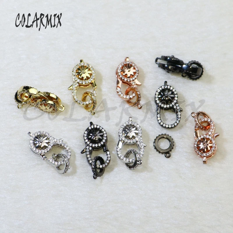 

10 pcs crystal lobster clasp for pendants necklace jewelry accessories for necklace zircon crystal clasp for jewelry making 5833