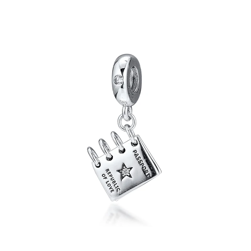 

Fits Pandora Bracelet Republic Of Love Passport Charms Original 925 Sterling Silver Women Beads DIY Jewelry Making Kralen Bijoux