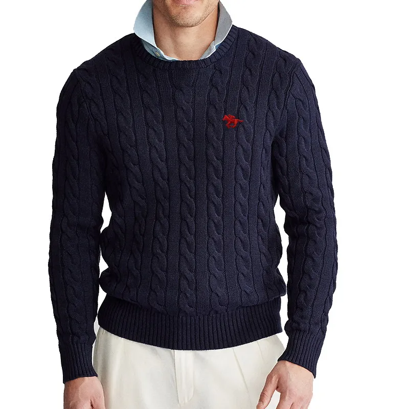 Мужской теплый свитер с круглым вырезом Повседневный хлопковый пуловер