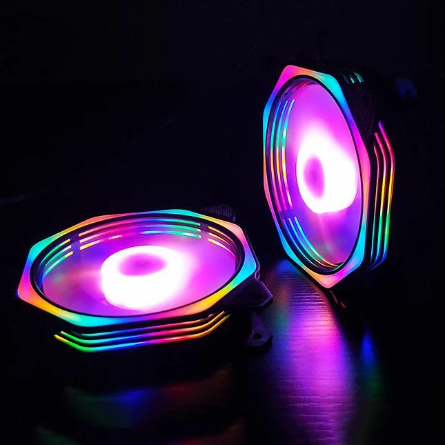 Кулер для процессора 12 см двойной светодиодный вентилятор 6 тепловых трубок