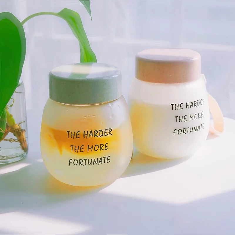 350 мл модная стеклянная бутылка для воды портативная мини из матового стекла