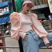2019 hitz fashion slim thin long sleeved knit shirt female