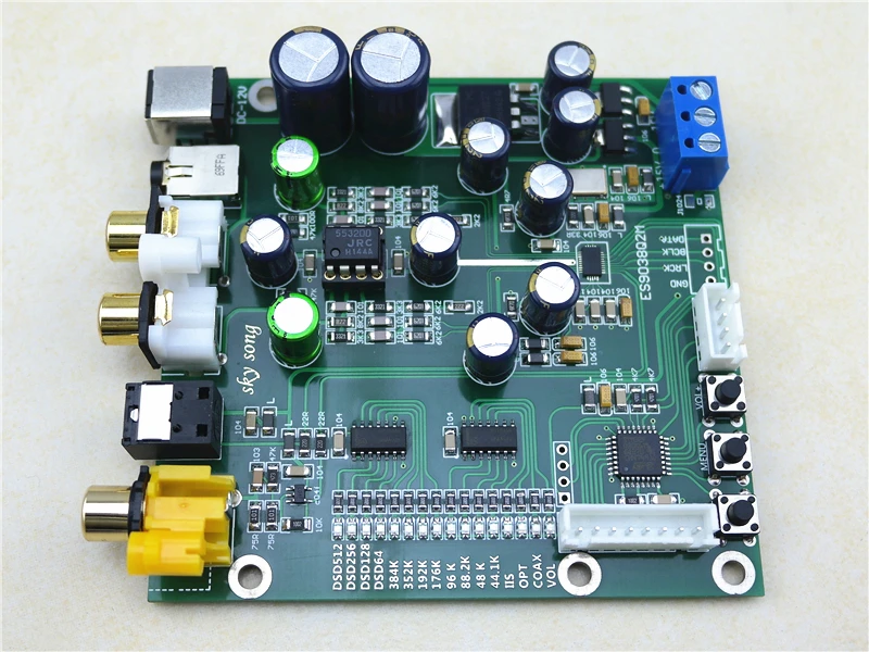ES9038 Q2M DAC декодер плата IIS DSD волокно коаксиальный вход 384k dop128|Детали и аксессуары| |