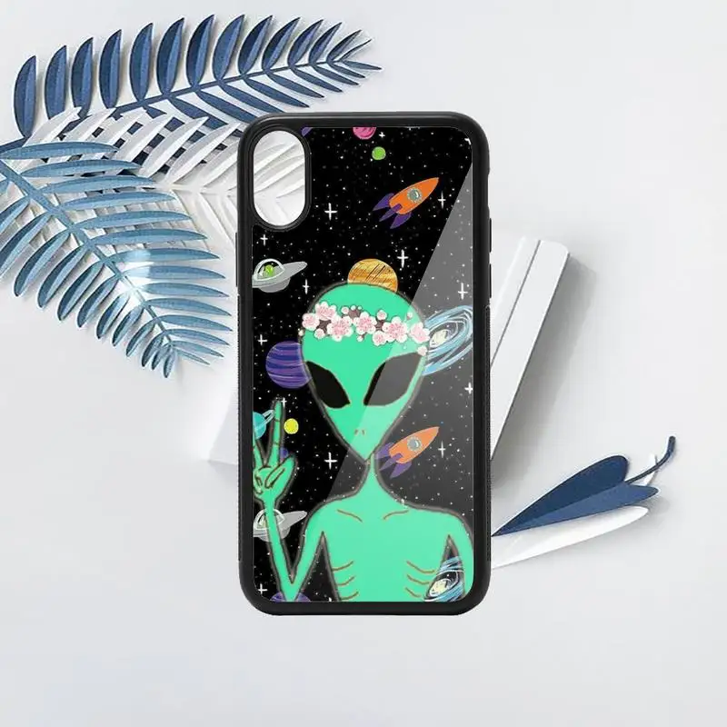 

Fashion Cartoon Aesthetics Alien Space Phone Case TPU For iPhone X XR XS 11 12 mini Pro MAX 6 6S 7 8 Plus SE 2020