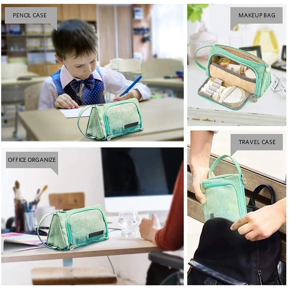 

Angoo [Pure] color Pencil Case, Multi Slot Pen Bag, Big Storage Pouch Organizer for Stationery Cosmetic Travel Wallet A6443