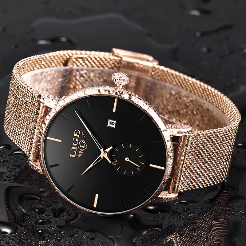 2020LIGE New listing Luxury Women Dress Gold Watch Simplicity Casual Date Quartz Clock High Quality Women's Watches Montre Femme |