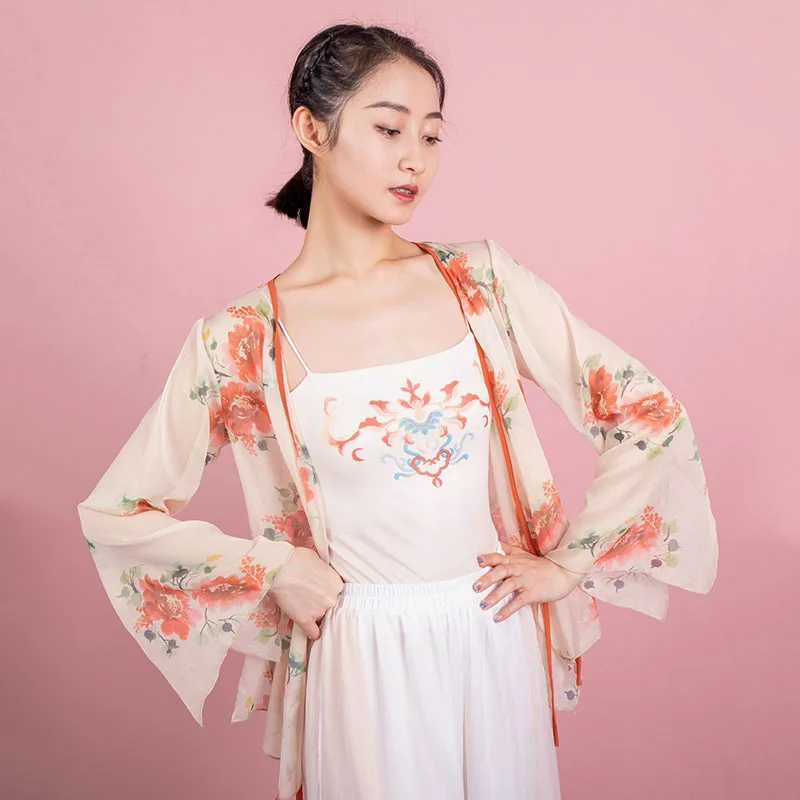 

Сказочная одежда, Классическая танцевальная блузка Hanfu, Женская народная одежда для танца, традиционная зеркальная искусственная