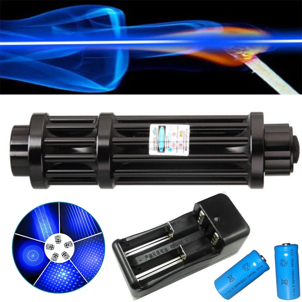 

Powerful blue laser hunting laser sight, high power adjustable focus laser flashlight 017 series burning match/burning cigar