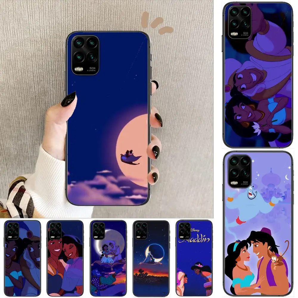 

Aladdin lamp disney cartoon Phone Case For XiaoMi Redmi Note 10 9S 8 7 6 5 A Pro T Y1 Anime Black Cover Silicone Back Pre