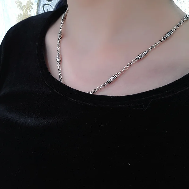 Винтажное ожерелье из стерлингового серебра 925 пробы для мужчин и женщин с