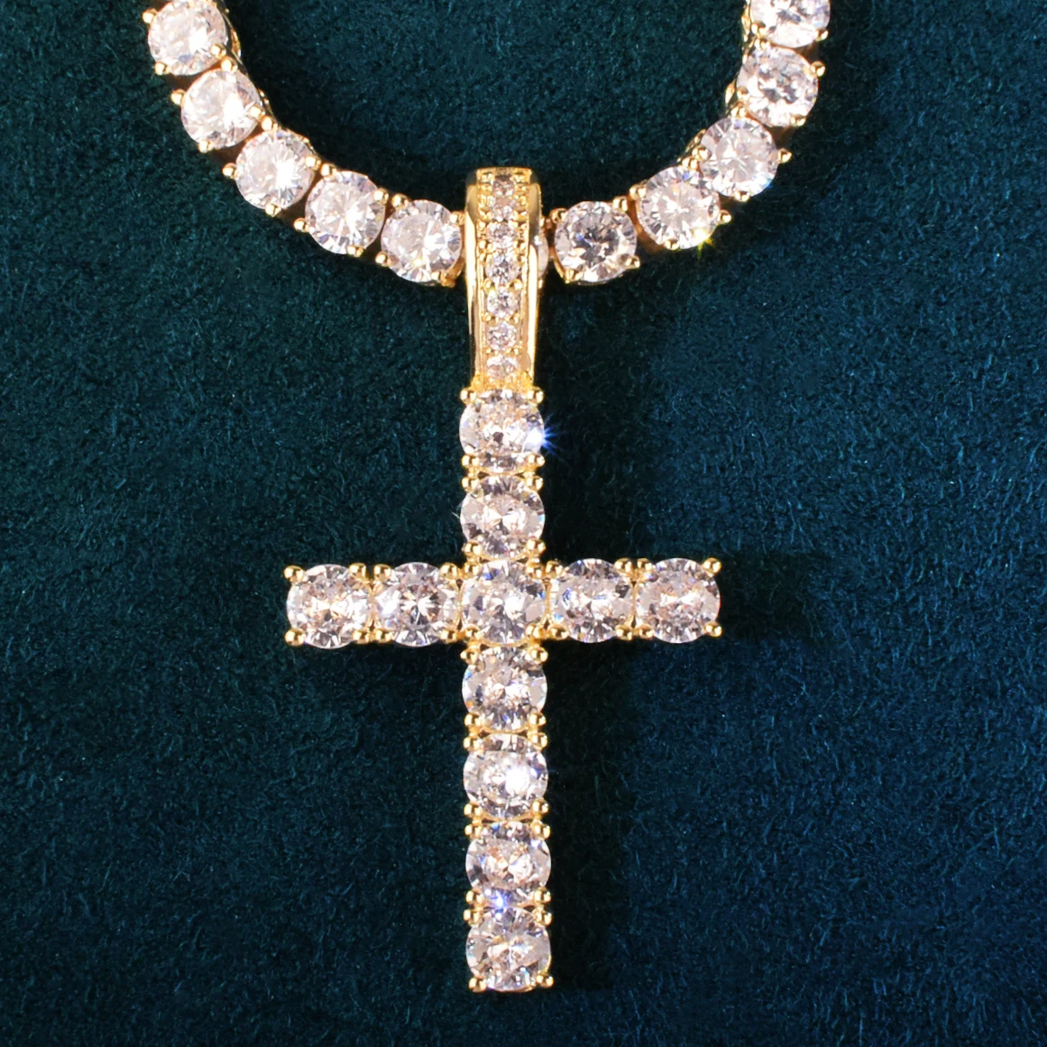 Цепочка с подвеской в один ряд для мужчин и женщин ожерелье из меди циркония 4 мм