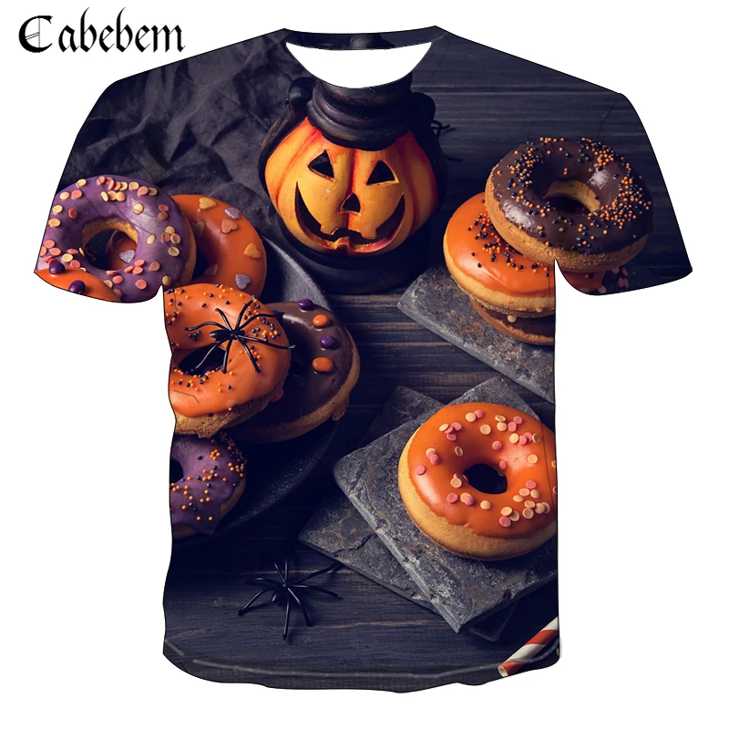 2019 модная трендовая Мужская и женская футболка 3D десерт Тыква с рисунком