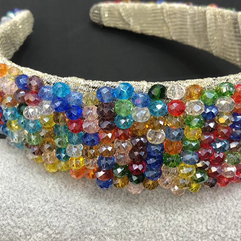 

Colorful Hair Hoop Handmade Bejewelled Women Headband Rhinestone Diamond