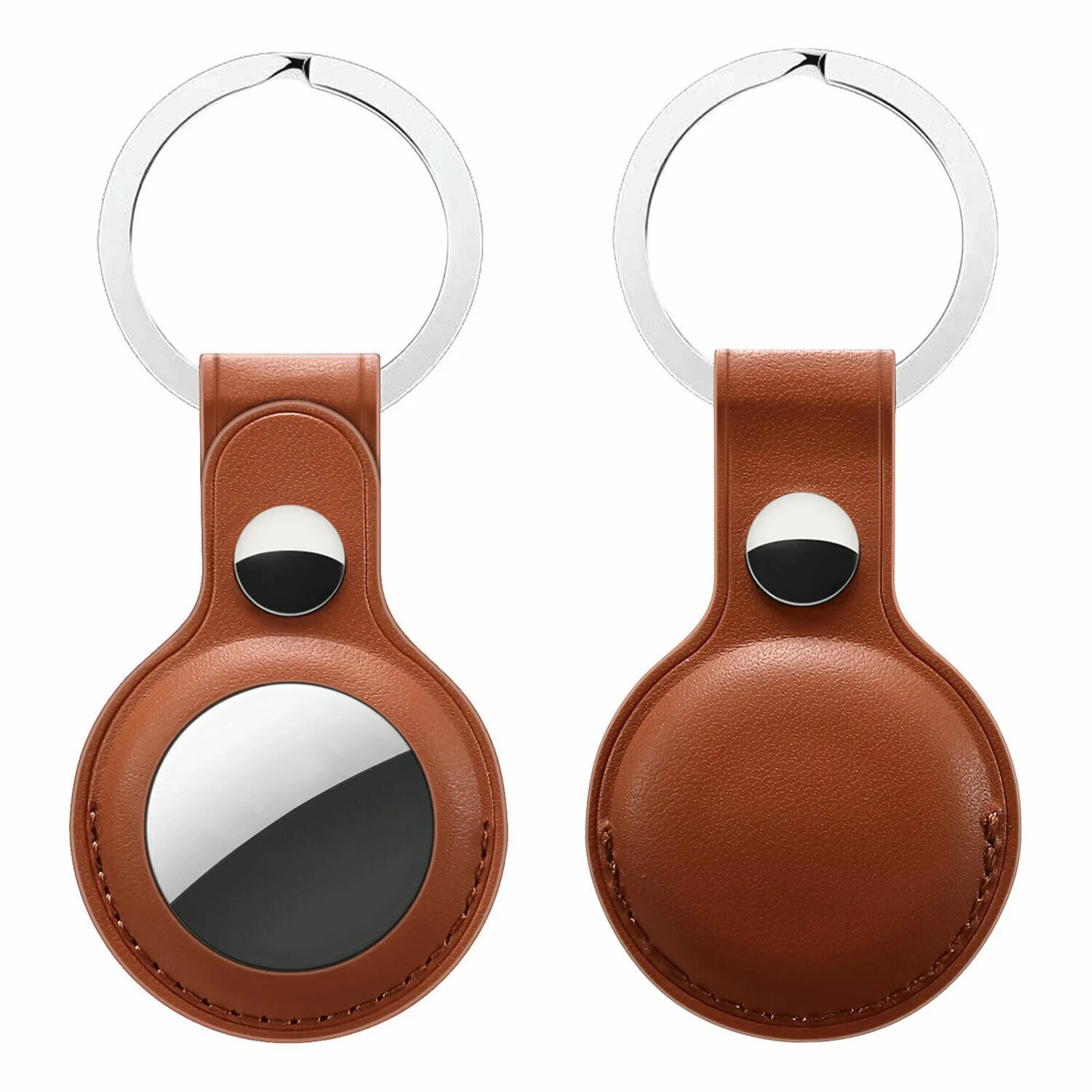 

NSSD For Apple Airtag Leather Case Cover Airtags Tra-cker Keychain Sleeve Shell Skin Silicone Case X1 + Hook X1 DROPSHIPPING