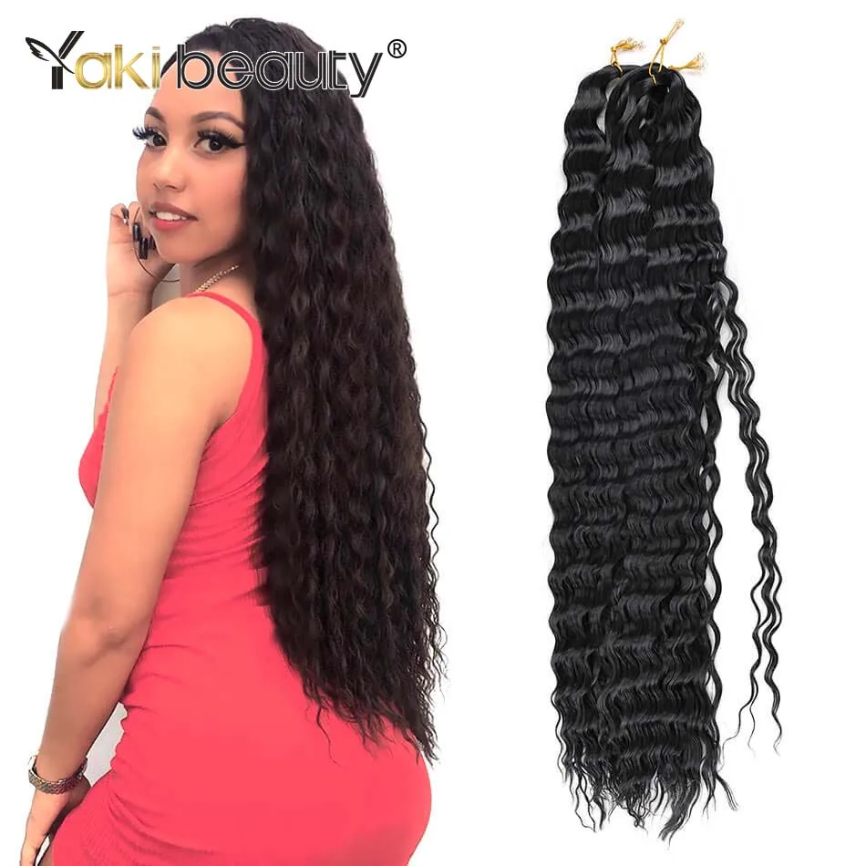 

30inch Deep Wave Twist Crochet Hair Natural Synthetic Afro Curls Crochet Braids Ombre Braiding Hair Extensions 100Grams/Bundle